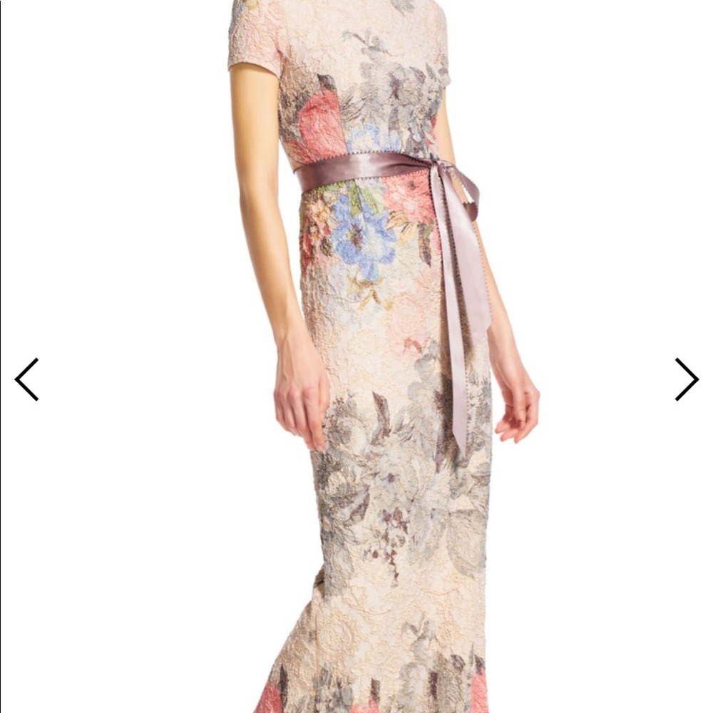 Adrianna papell floral maltesse gown